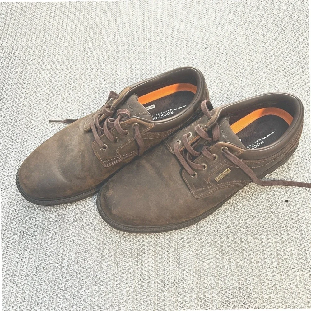 Rockport Hydro-Shield Waterproof Leather Oxford Mens‎ 8 Brown V74354